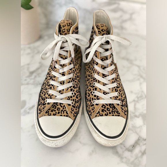 Converse All Star Classic High Top Leopard Cheetah Print Womens Size 10.5 - Picture 4 of 11